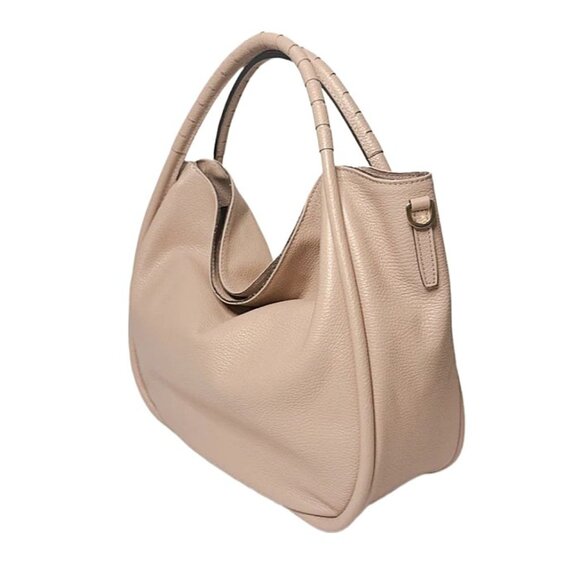Italian Leather Women’s Large Hobo Handbag Nude Pink Made in Italy - Picture 7 of 14